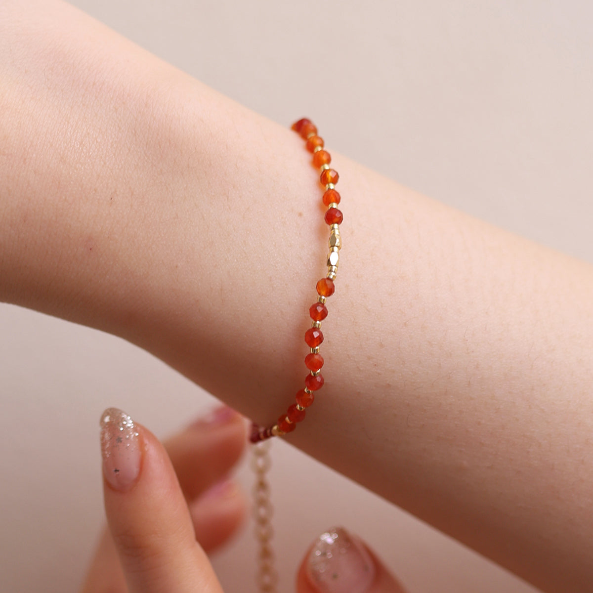 Carnelian beaded bracelet-0