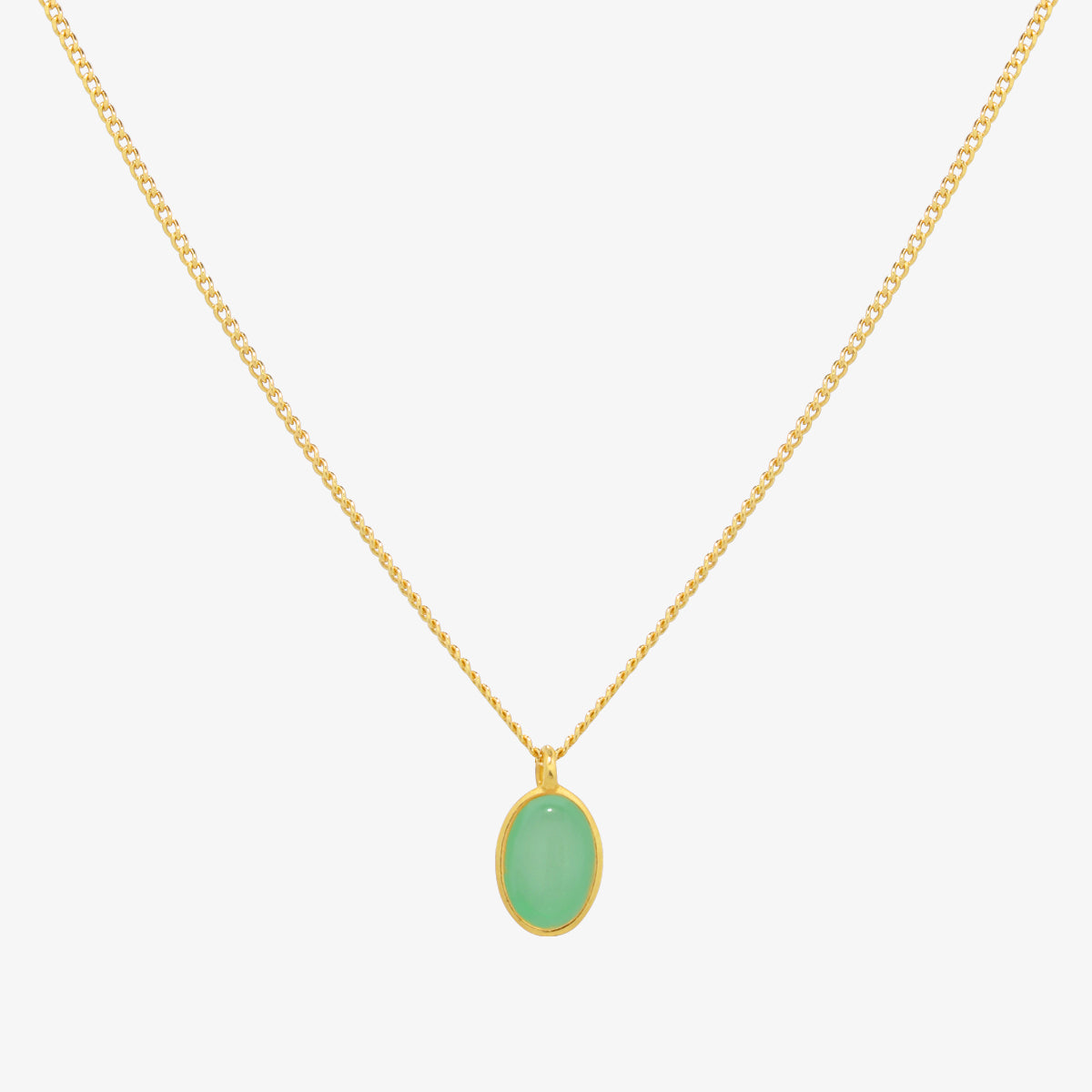 Gemstone oval pendant necklace-0