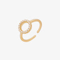 Adjustable Circle Sparkle Ring-0